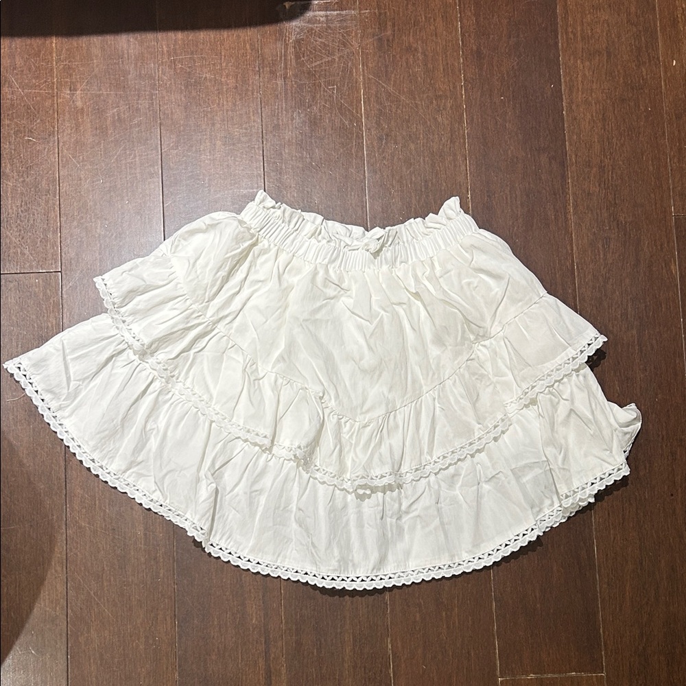 White Ruffled Women's Skirt